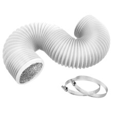 Wąż odpowietrzający suszarki z zaciskami, elastyczny przewód PVC/aluminium 4 cale