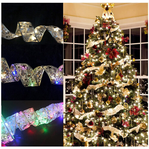 ZOELNIC kerstverlichting goudwit 198 cm 20 LED's