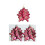 Christmas Ball Pendant Set Red Plastic Electroplated 2pcs 1