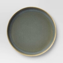 Assiette plate en grès vert olive 25 cm