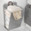 Laundry Basket Hamper Foldable Grey 58x41x15cm 1