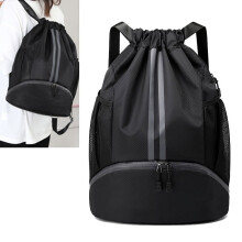 Black drawstring sports backpack water-resistant 1 pack