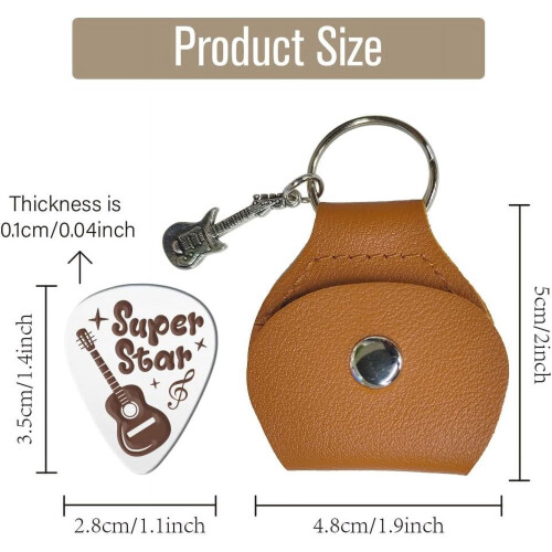 Stainless Steel Personalized Guitar Pick with Case 1pc 1