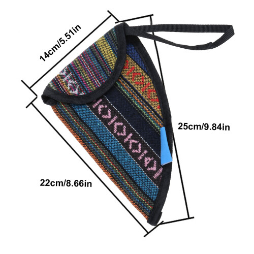 Funda protectora triangular de tela para ocarina con asa. 2