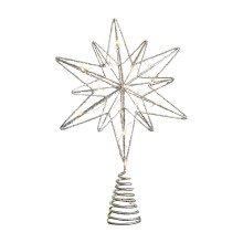 Harliver Silver Christmas Tree Topper Star 5-Point Pre-lit