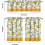 Lemon Floral Kitchen Curtain Valance Set 36 inch 2