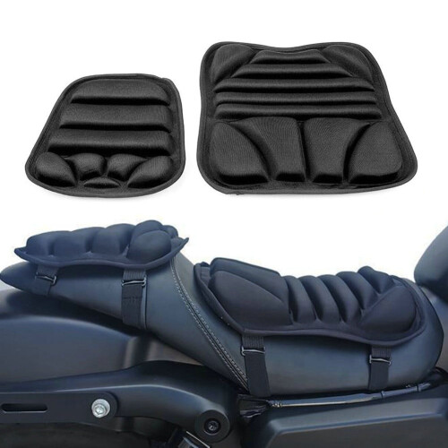 Motorcycle Seat Cushion Set Gel Cover 2 Pcs 1