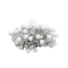 Christmas string light white ball and star warm light