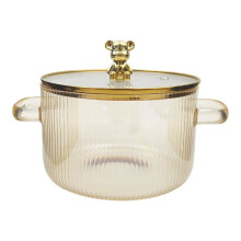 Glass Saucepan with Lid and Dual Handles 1.5L