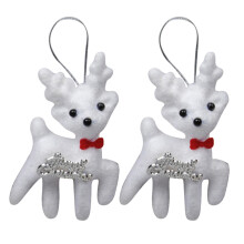 Christmas ornaments white fawn foam 6-pack