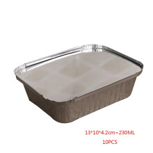Tigăi de masă pentru abur din folie de aluminiu cu capac, 10 bucăți