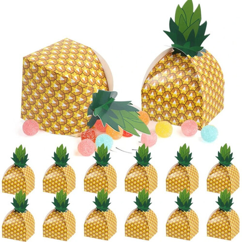 Boîte de biscuits bonbons à l'ananas, thème hawaïen, 50 pièces