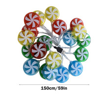 Christmas Candy Star String Lights 4.9 ft