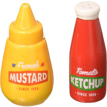 Ensemble ketchup et moutarde, salière et poivrière, 10 cm