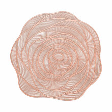 Set de table rond creux en vinyle rose doré (2 pièces)