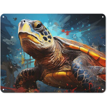 Vintage metalen luipaard kunstbord 12x17 inch