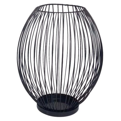 Suporte de mesa para vela em ferro forjado preto (1 peça) 2