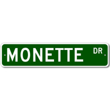 Monette Drive gateskilt i metall, 4x16 tommer