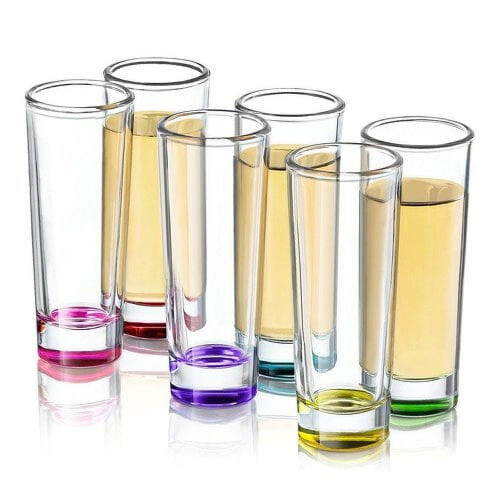 JoyJolt Hue Farbglas-Shotgläser, 6er-Set (2 oz)