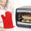 Oven Mitts Solid Color Heat Resistant 1 Pair Red 6