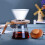 Cafetera de vidrio con filtro reutilizable y 5