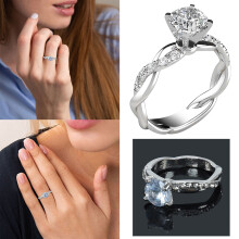 Rose Gold 925 Sterling Silver Solitaire Moissanite Engagement Ring for Women – Bridal, Wedding, Anniversary Gift #08
