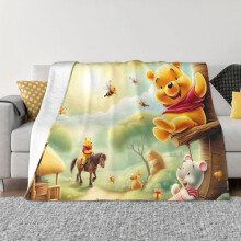 Nalle Puh flanellfilt i fleece 15 x 13 cm