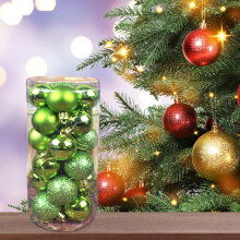 Christmas Tree Balls Green Shatterproof 24 pcs
