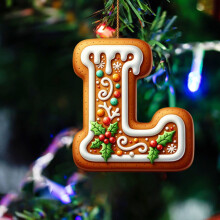 Wooden Christmas Letter Tag A Gold Rustic Farmhouse
