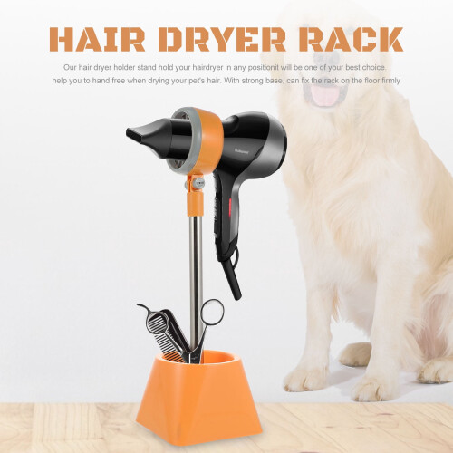Support de rangement pour sèche-cheveux orange sur pied (1 pièce) 2