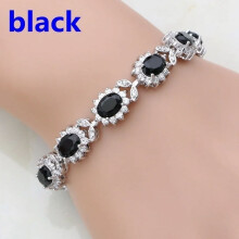Pulsera de pelota de tenis de cristal y circonita para mujer (1 pieza)