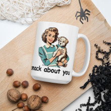 Biely lesklý hrnček Retro Housewife 15oz