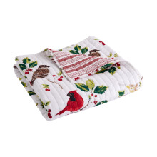 Levtex Home Joy Birds Quilted Throw 50x60 in Red Green