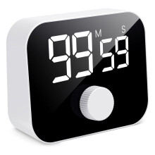 Chronomètre de cuisine magnétique numérique avec affichage LED et fonction rotative