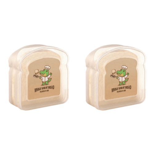 Recipiente reutilizable para sándwiches, transparente, paquete de 2