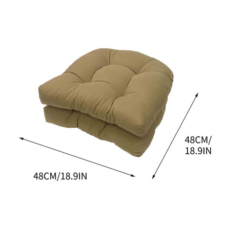 U-Shape Tufted Seat Cushions for Wicker Chairs 2 pcs 2