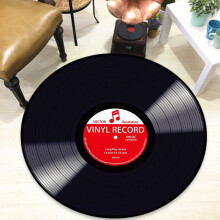 Zainafacai Vinyl-Schallplatten-bedruckter runder Teppich (1 Stück)