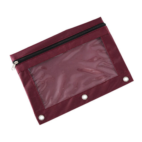 3-Ring Binder Pouch Transparent Zipper Large Capacity 1
