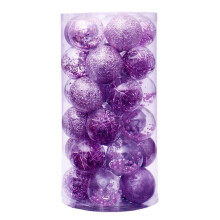 Christmas Tree Ball Ornaments Purple 60mm 24pc