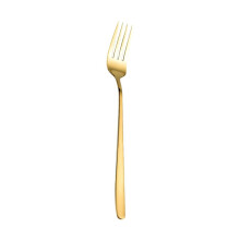 Gabel und Löffel aus goldfarbenem Edelstahl mit langem Griff, 1 Stück