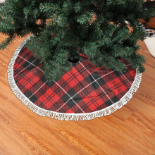 Weihnachtsbaumrock mit Fransen, Spitze, Tartan, 36 Zoll