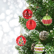 Christmas ornaments red green 2.4 inch 20 pcs
