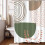 Boho Duschdraperi Grön Beige 72x72 Vattentät 1