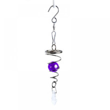 Boule de verre décorative à vent, violet foncé, 23 x 4 cm