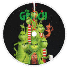 Jupe de sapin de Noël Grinch avec pompons, 122 cm (48 pouces)
