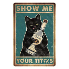 Affiche Chats Noirs Décoration Murale Vintage Bar 150x100cm