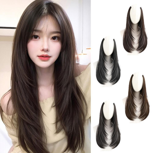Perruque monobloc à volume élevé avec patch capillaire invisible 2