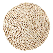 Ronde Boheemse placemats van geweven stro, 35,5 cm (14 inch), 2 stuks