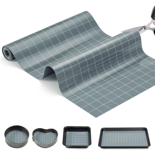 Siliconen bakmat op rol, grijs, 30,5 cm x 15,9 m