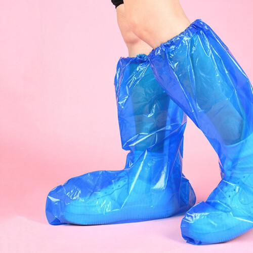 Disposable waterproof shoe covers with elastic ankle 100 pcs